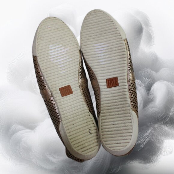 Frye Melanie Rose Gold Perforated Slip On Size 9 - Picture 8 of 10